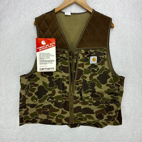 Vintage Carhartt Hunting Vest Mens XL VU103 CMO Camo NWT Deadstock